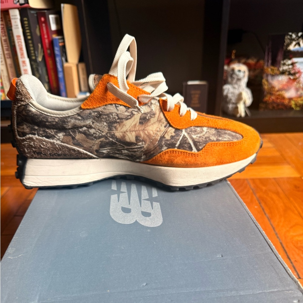 Atmos X New Balance Men's Sneakers in Orange, Black, Brown Camo - Picture 3 of 6
